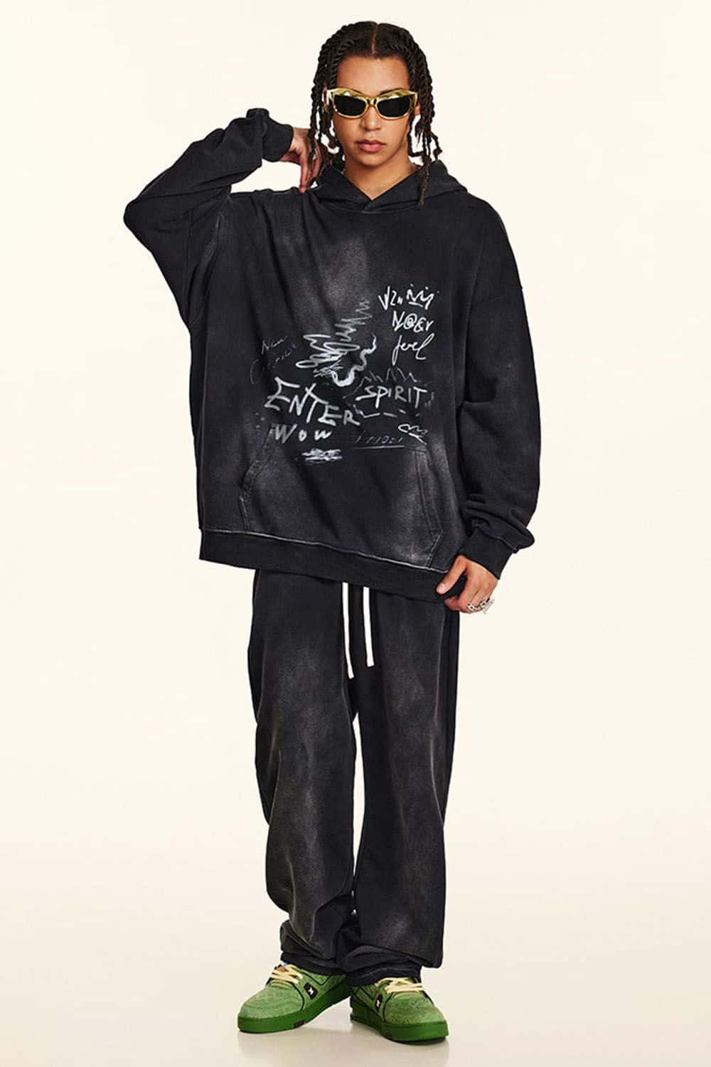 Loose-Fit Graffiti Hoodie