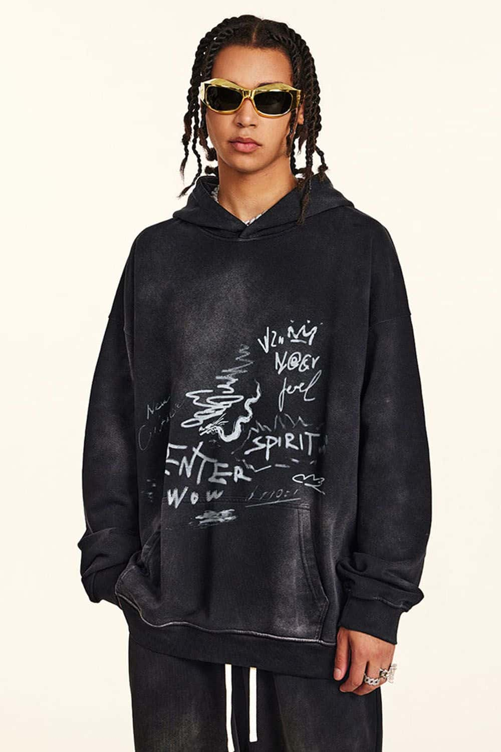 Loose-Fit Graffiti Hoodie