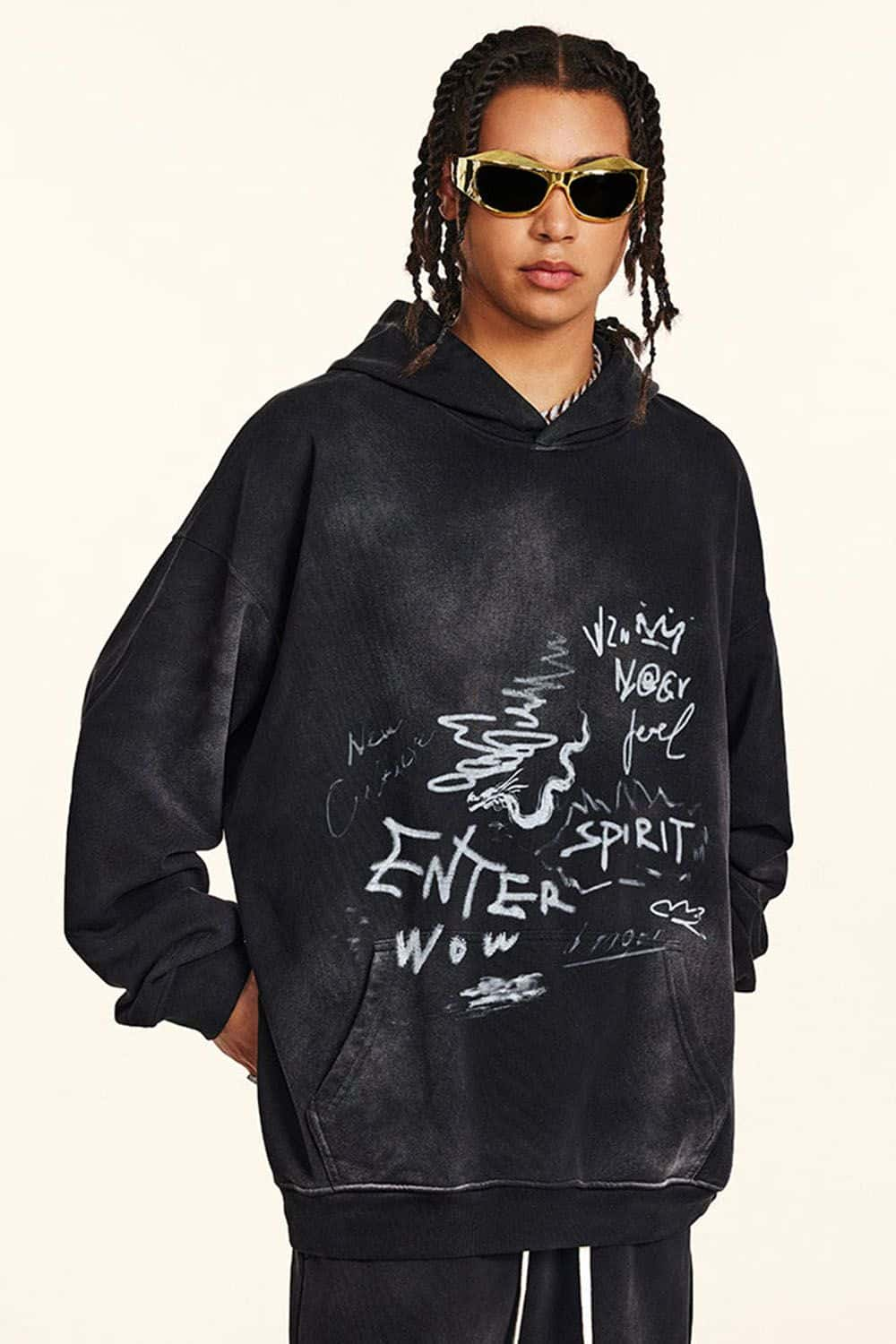 Loose-Fit Graffiti Hoodie