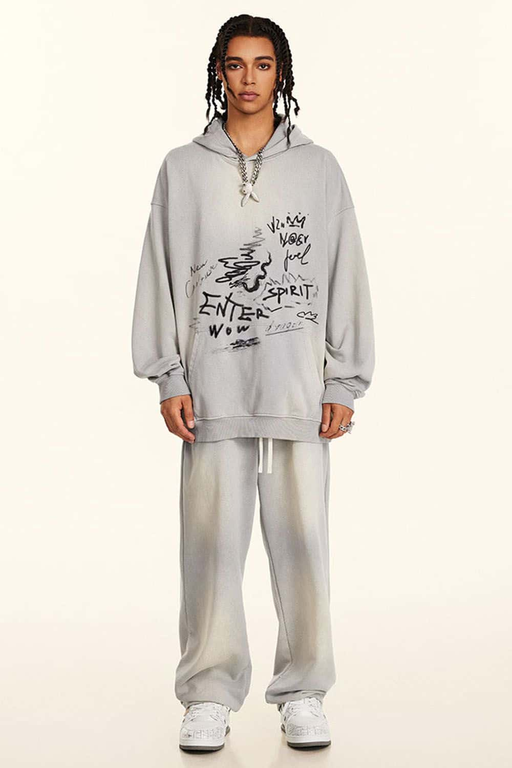 Loose-Fit Graffiti Hoodie