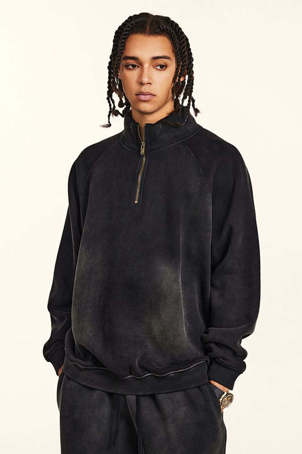 Heavyweight Half-Zip Fleece-Lined Sweatshirt