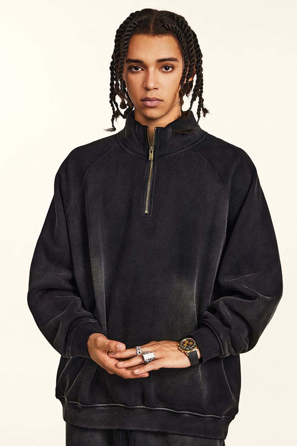 Heavyweight Half-Zip Fleece-Lined Sweatshirt