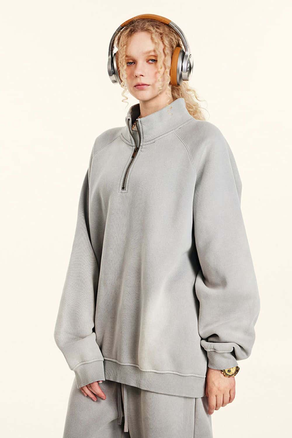 Heavyweight Half-Zip Fleece-Lined Sweatshirt