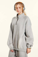 Heavyweight Fleece Full-Zip Hoodie - Light Gray