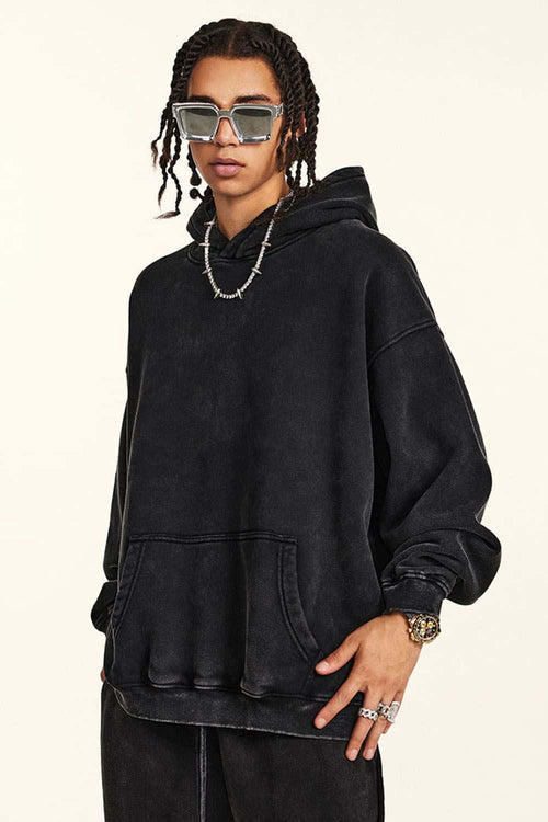 Washed Vintage Fleece Hoodie - Fried Snowflakes