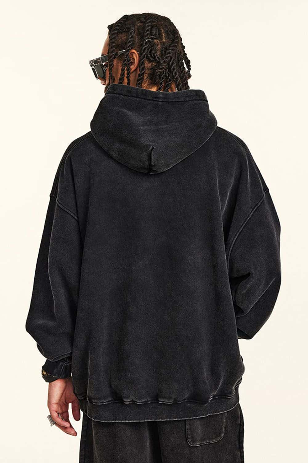 Thick Fleece-Lined Washed Hoodie