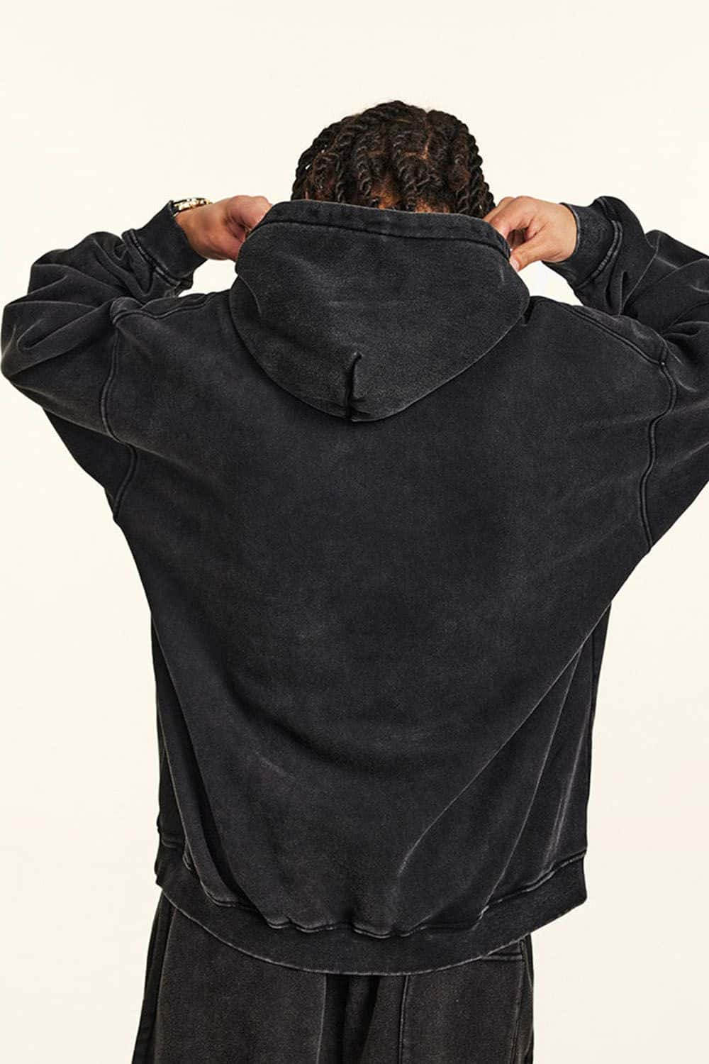 Thick Fleece-Lined Washed Hoodie