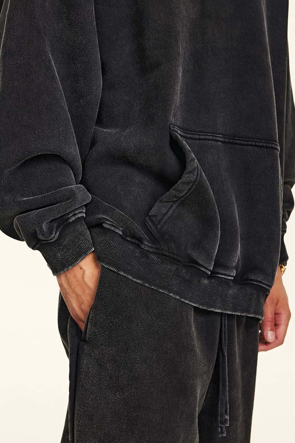 Thick Fleece-Lined Washed Hoodie