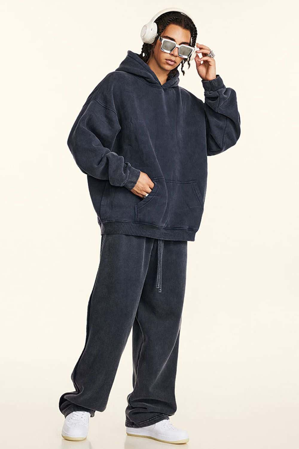 Thick Fleece-Lined Washed Hoodie