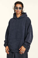 Washed Vintage Fleece Hoodie - Royal Blue