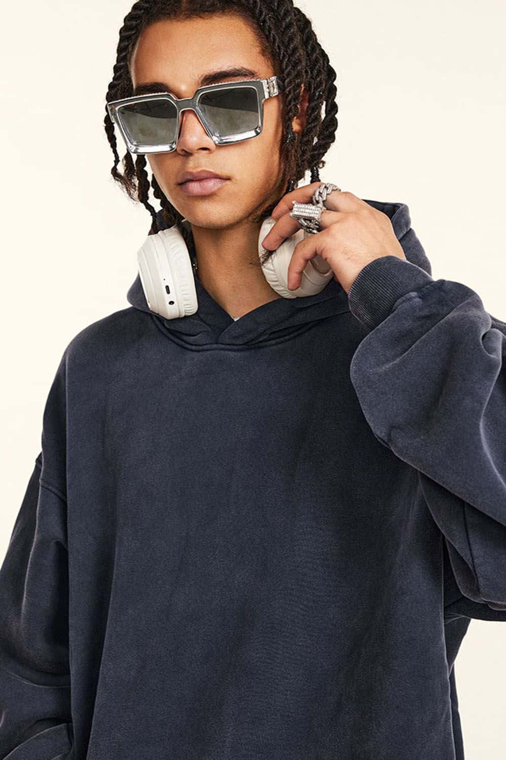 Thick Fleece-Lined Washed Hoodie