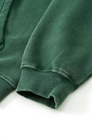 Washed Vintage Fleece Hoodie - Blackish Green