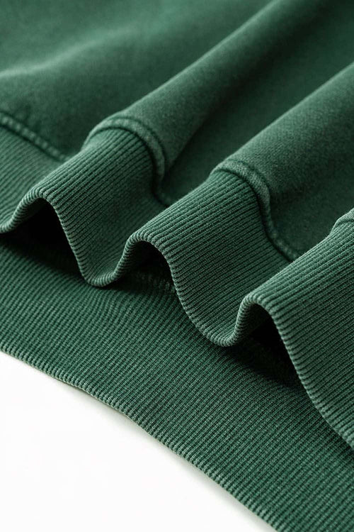 Washed Vintage Fleece Hoodie - Blackish Green