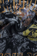 Heavyweight Wax-Dyed Collage-Graphic Cotton Hoodie in Fried Snowflakes - graphic detail