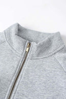 Heavyweight Fleece Zip-Up Hoodie - Flower Gray