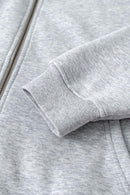 Heavyweight Fleece Zip-Up Hoodie - Flower Gray