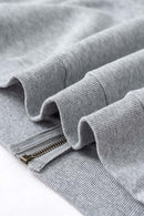 Heavyweight Fleece Zip-Up Hoodie - Flower Gray