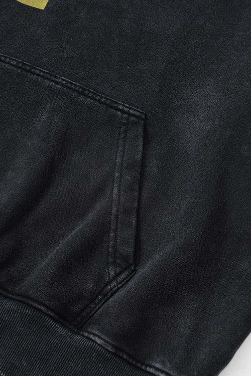 Heavyweight Washed Number-Graphic Cotton Pullover Hoodie in Fried Snowflakes - pocket detail