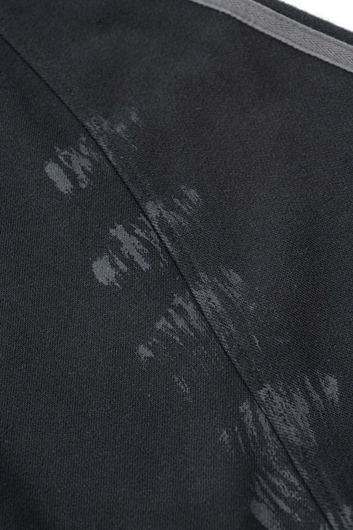 Distressed Paint-Splatter Pullover Hoodie - Black
