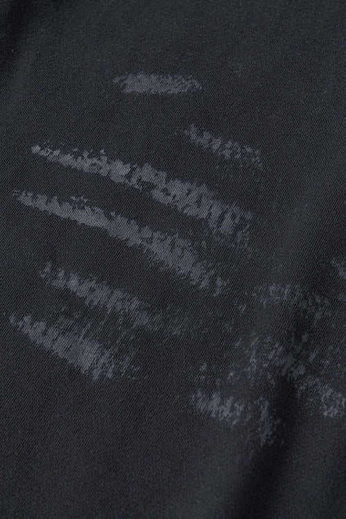 Distressed Paint-Splatter Pullover Hoodie - Black