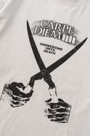 Crossed-Scissors Graphic Long-Sleeve Tee in Sandy Apricot - graphic detail