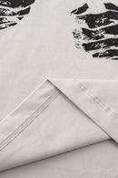Crossed-Scissors Graphic Long-Sleeve Tee in Sandy Apricot - hem detail