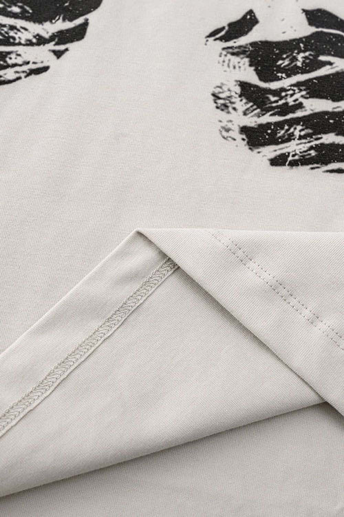 Crossed-Scissors Graphic Long-Sleeve Tee in Sandy Apricot - hem detail