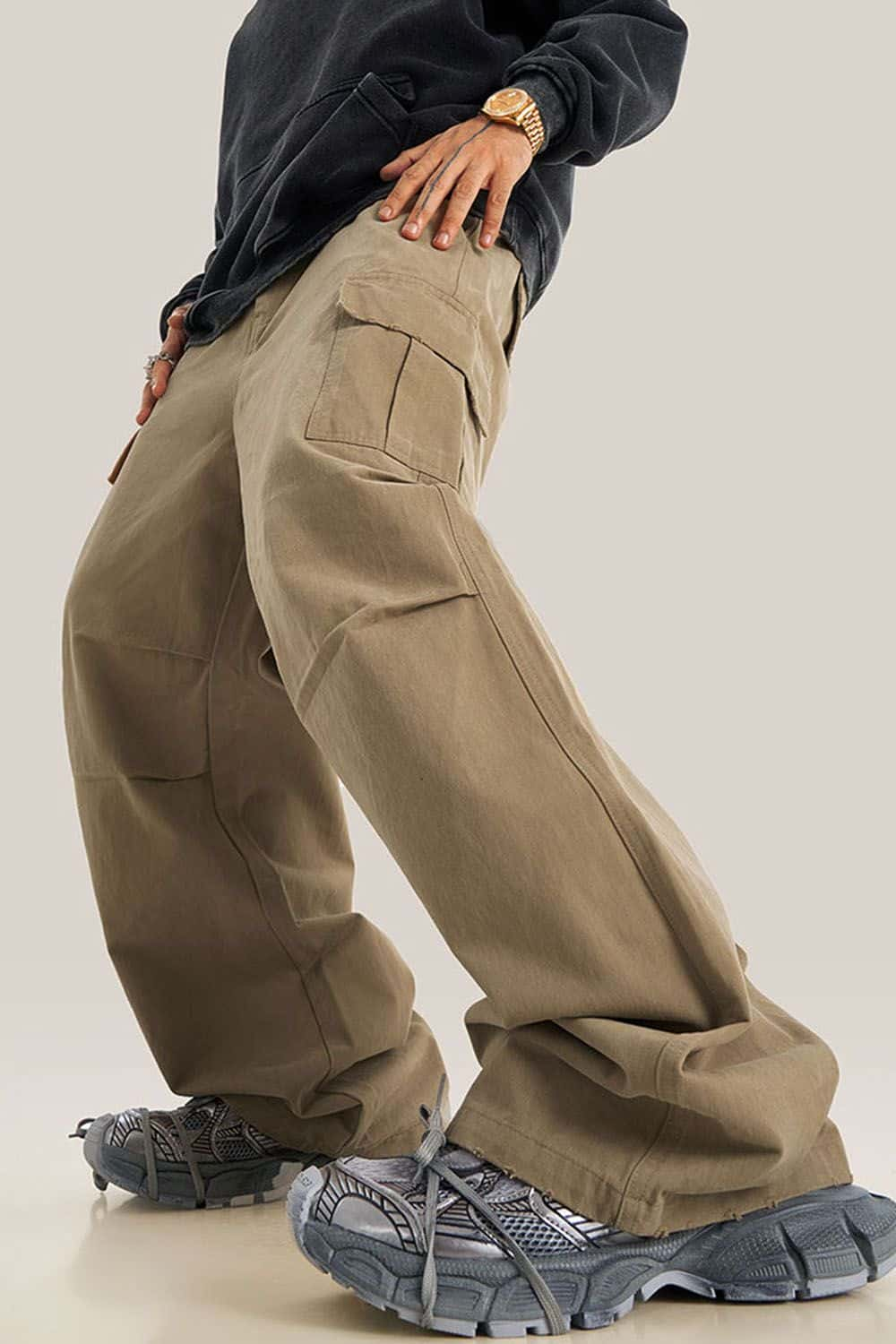 Vintage Wash Multi-Pocket Cargo Pants