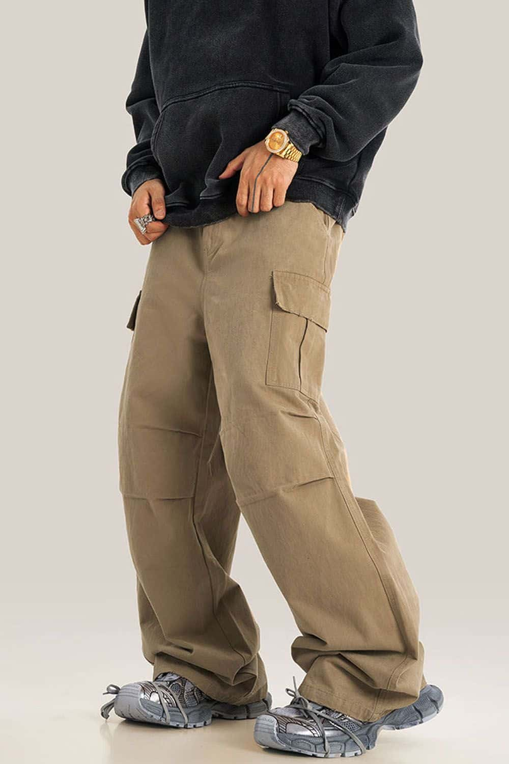 Vintage Wash Multi-Pocket Cargo Pants