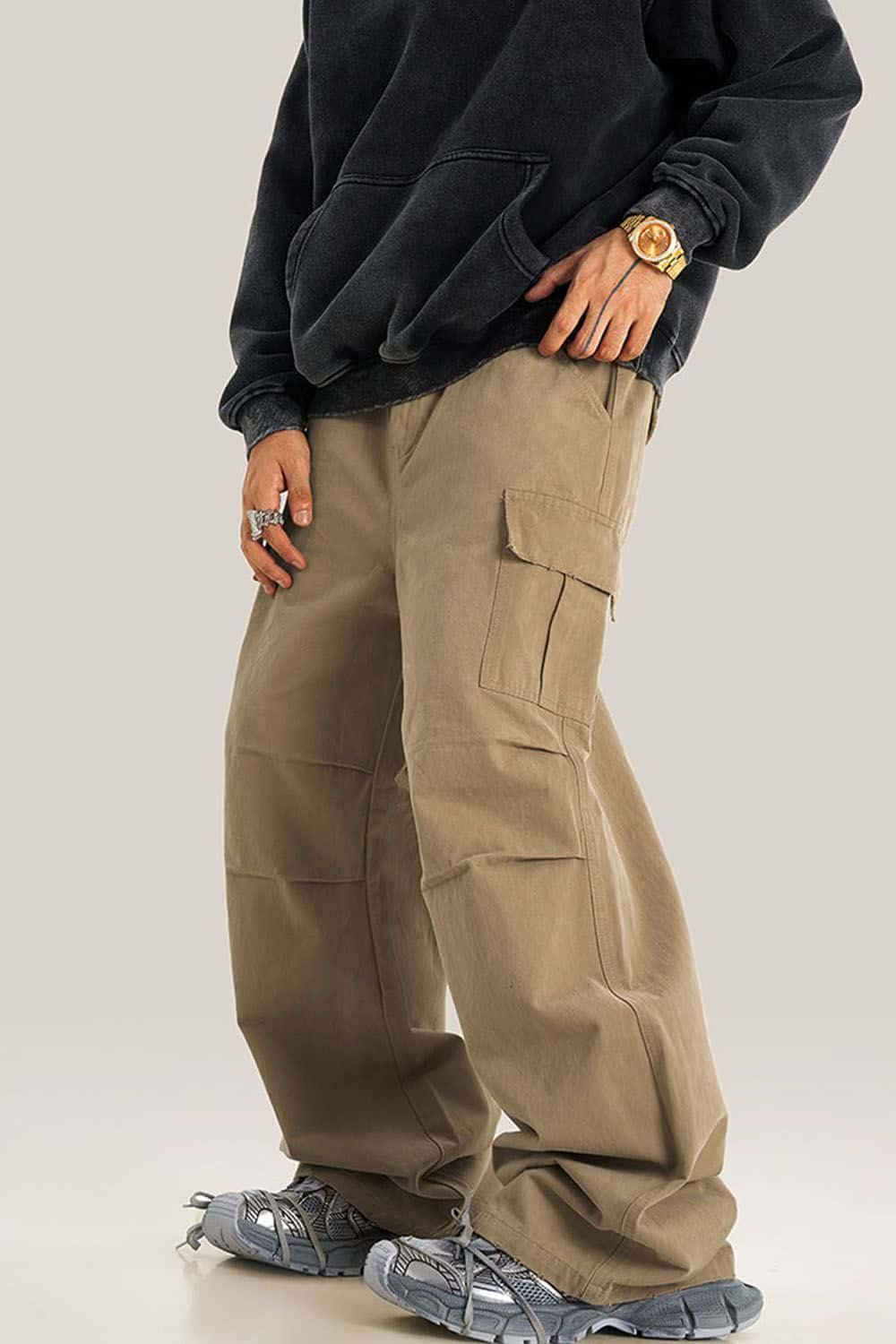 Vintage Wash Multi-Pocket Cargo Pants