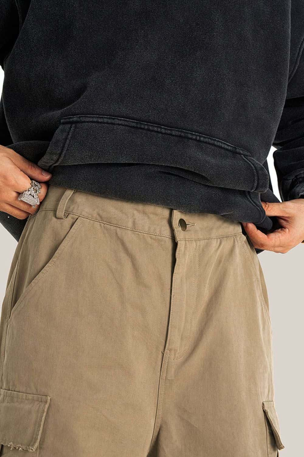 Vintage Wash Multi-Pocket Cargo Pants