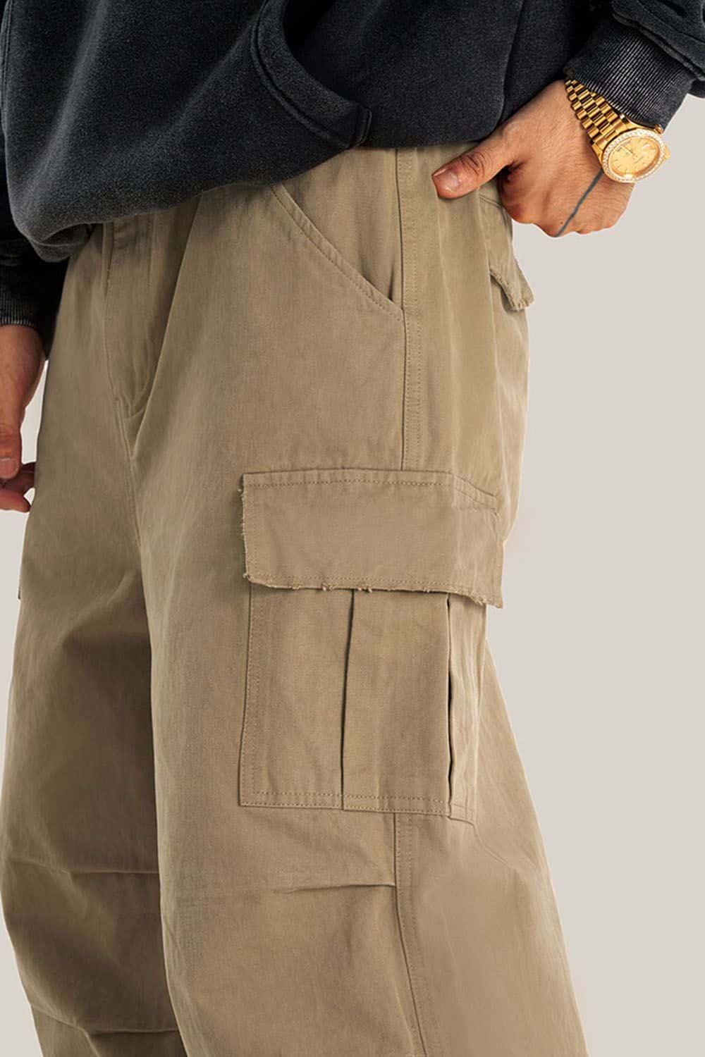 Vintage Wash Multi-Pocket Cargo Pants