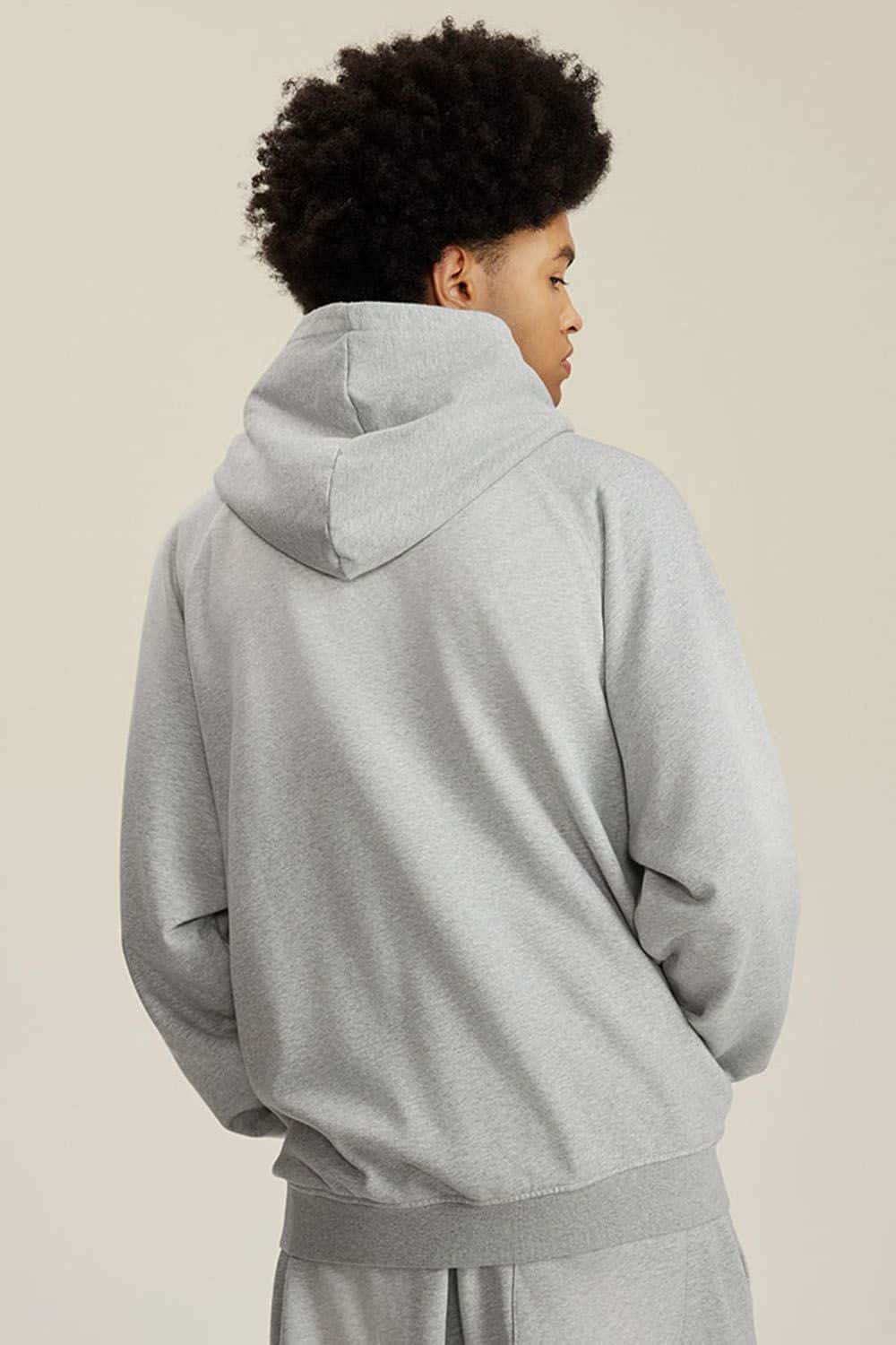 Light Blue Vintage Wash Drop Shoulder Hoodie