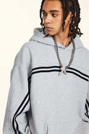 Washed Fleece Graphic Hoodie - Flower Gray