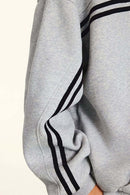 Washed Fleece Graphic Hoodie - Flower Gray