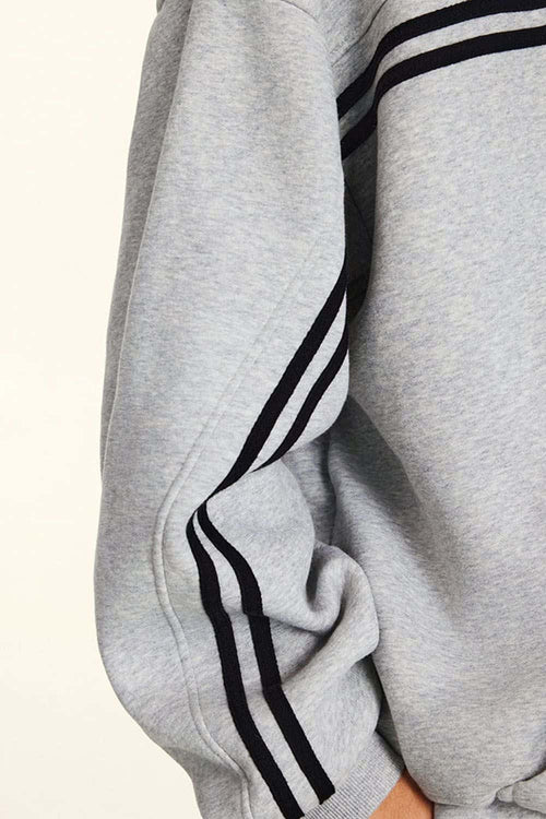 Washed Fleece Graphic Hoodie - Flower Gray