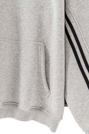 Washed Fleece Graphic Hoodie - Flower Gray