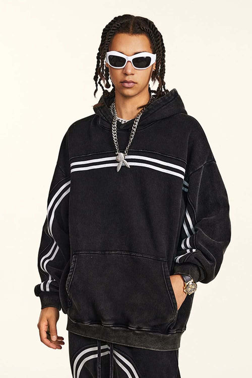 Washed Fleece Graphic Hoodie - Fried Snowflakes
