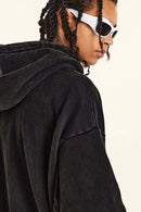 Washed Fleece Graphic Hoodie - Fried Snowflakes