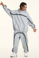 Washed Fleece Graphic Hoodie - Flower Gray