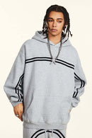 Washed Fleece Graphic Hoodie - Flower Gray