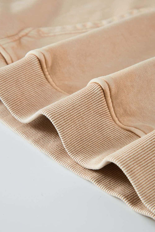 Heavyweight Wax-Dyed Distressed Hoodie - Khaki