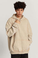 Heavyweight Wax-Dyed Distressed Hoodie - Khaki
