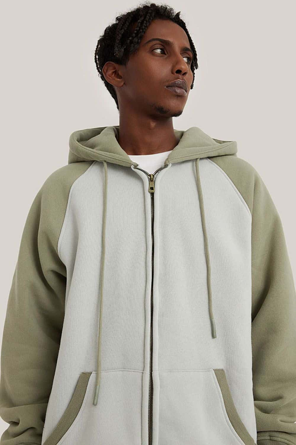 Contrast Color Block Oversized Hoodie with Drop Shoulder Design