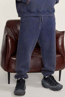 Washed Fleece Jogger Sweatpants - Royal Blue