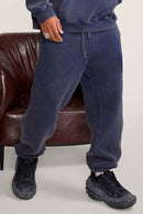 Washed Fleece Jogger Sweatpants - Royal Blue