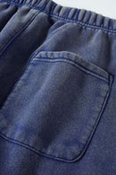 Washed Fleece Jogger Sweatpants - Royal Blue