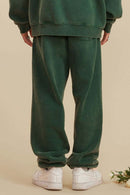 Washed Fleece Jogger Sweatpants - Blackish Green