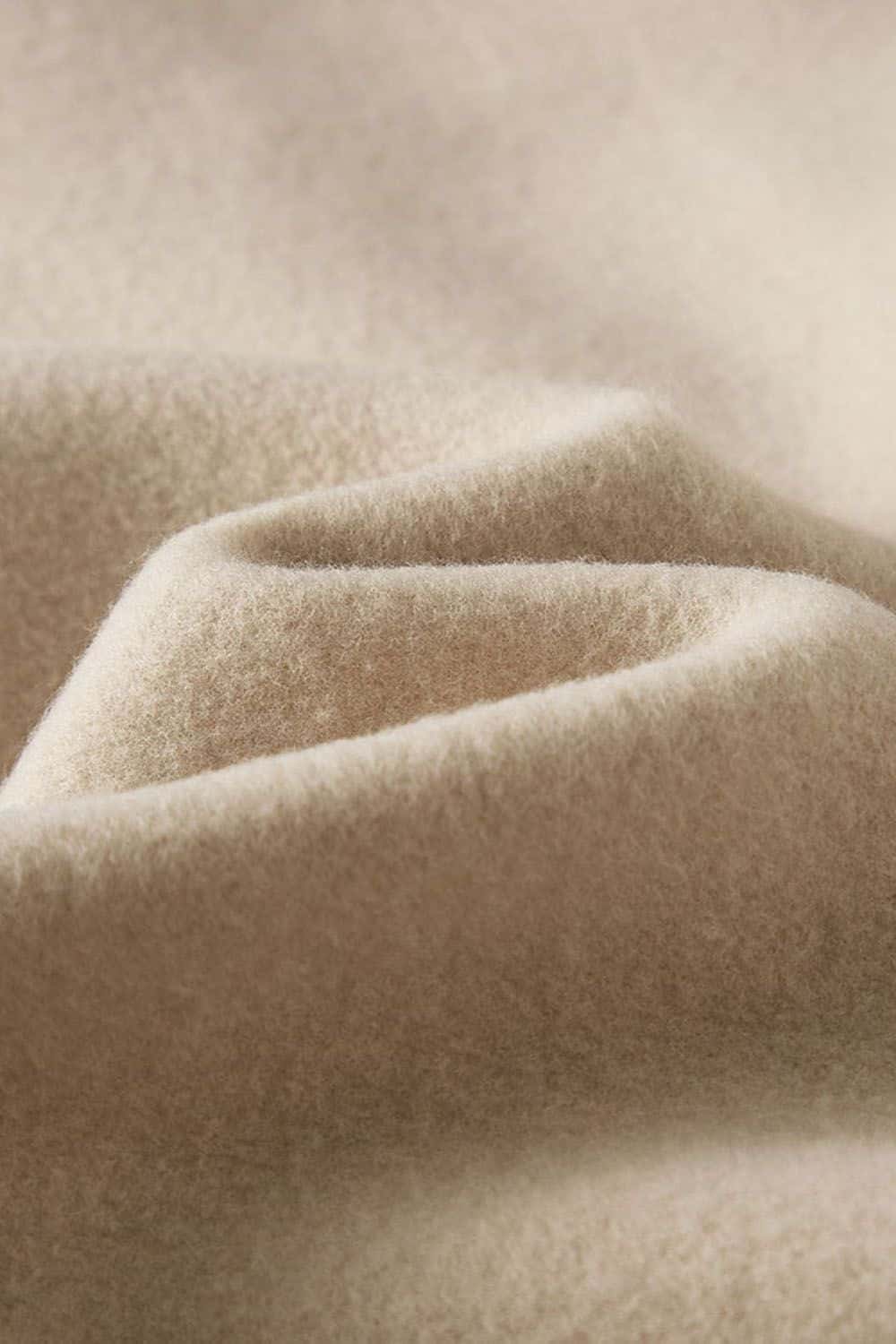Heavyweight Brushed Fleece Relaxed Crew-Neck Sweatshirt in Khaki - fabric texture close-up