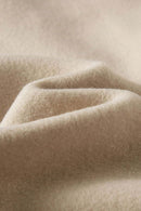 Heavyweight Brushed Fleece Relaxed Crew-Neck Sweatshirt in Khaki - fabric texture close-up